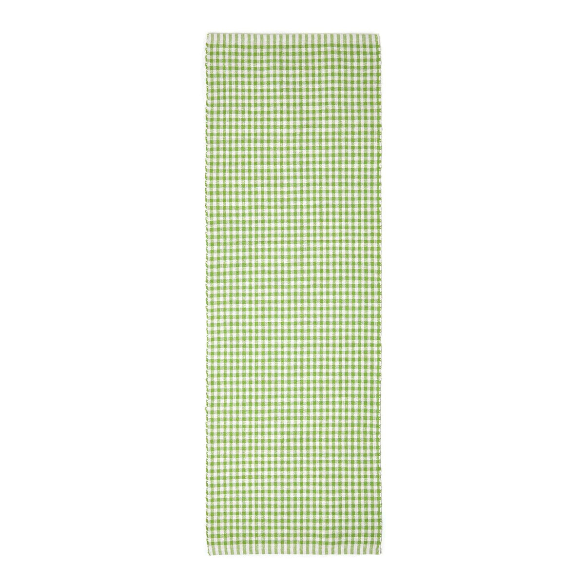Cotton Gingham Check Rug Hand Woven | One Size | Green