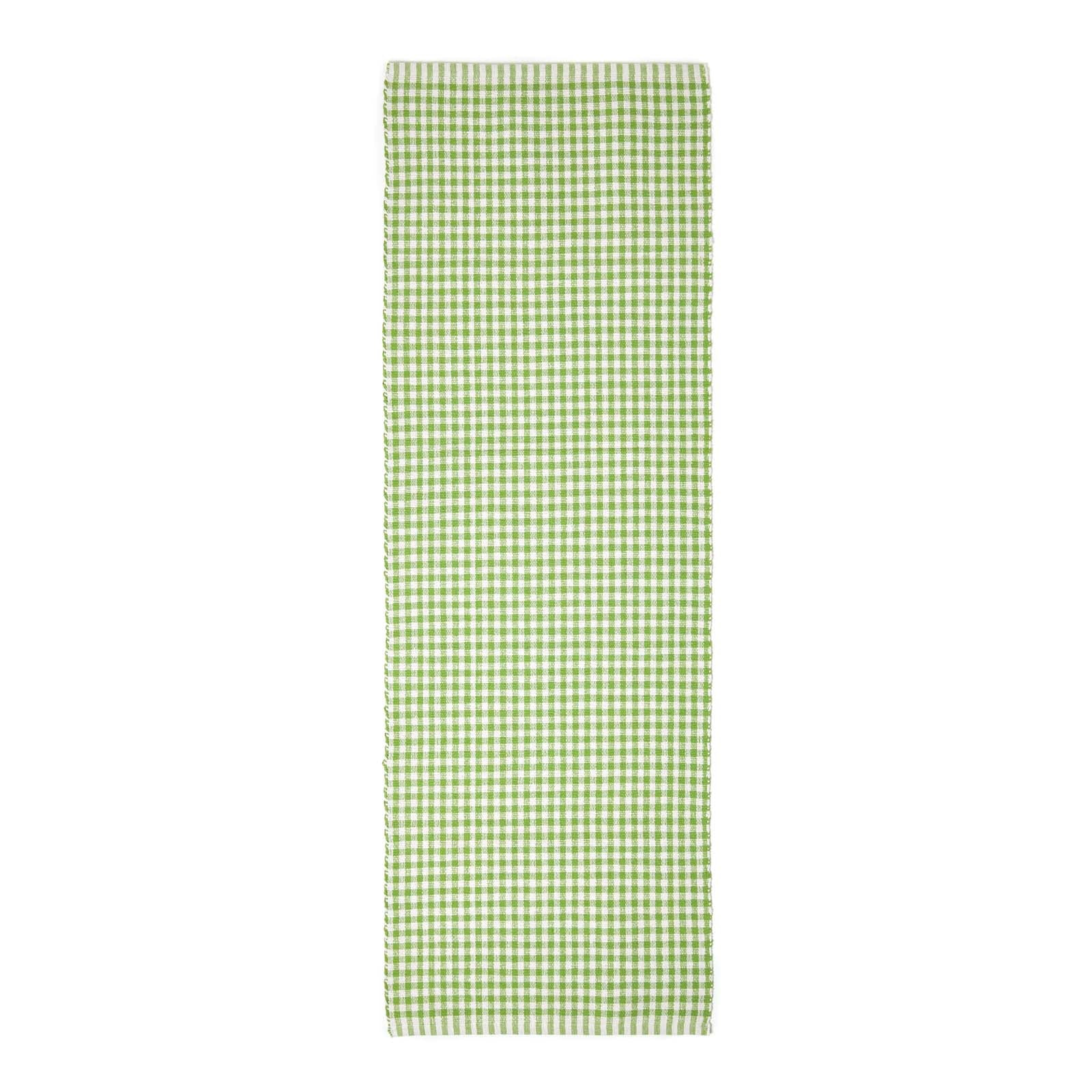 Cotton Gingham Check Rug Hand Woven | 200cm | Green