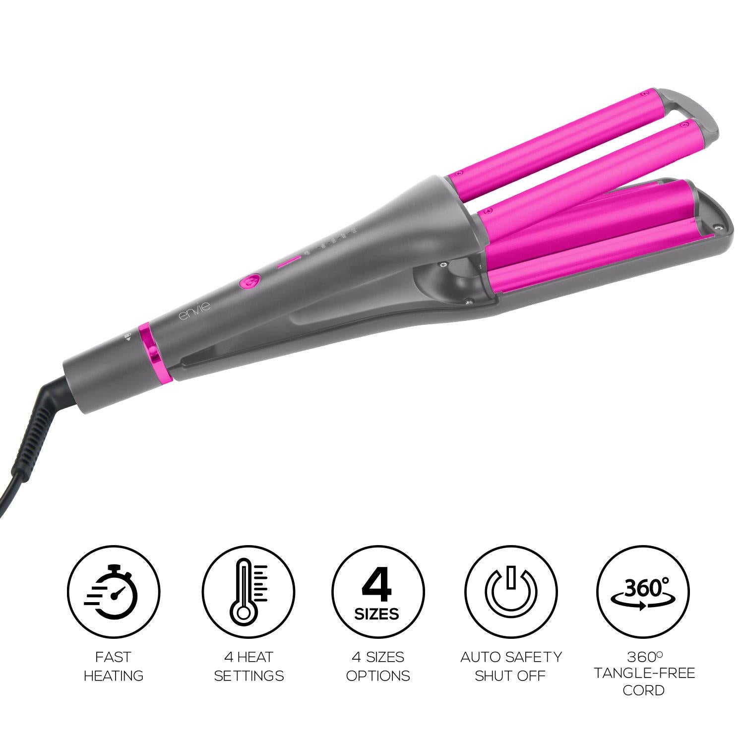 Volume Wave Corded Hair Waver Tool With 4 Heat Setting & Sizes Options