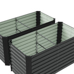 2 Pcs Thickened Rectangular Raised Garden Bed – Durable Coated Steel With Reinforced Corners,  Outdoor Planter For Vegetables, Fruits & Flowers | Charcoal Black