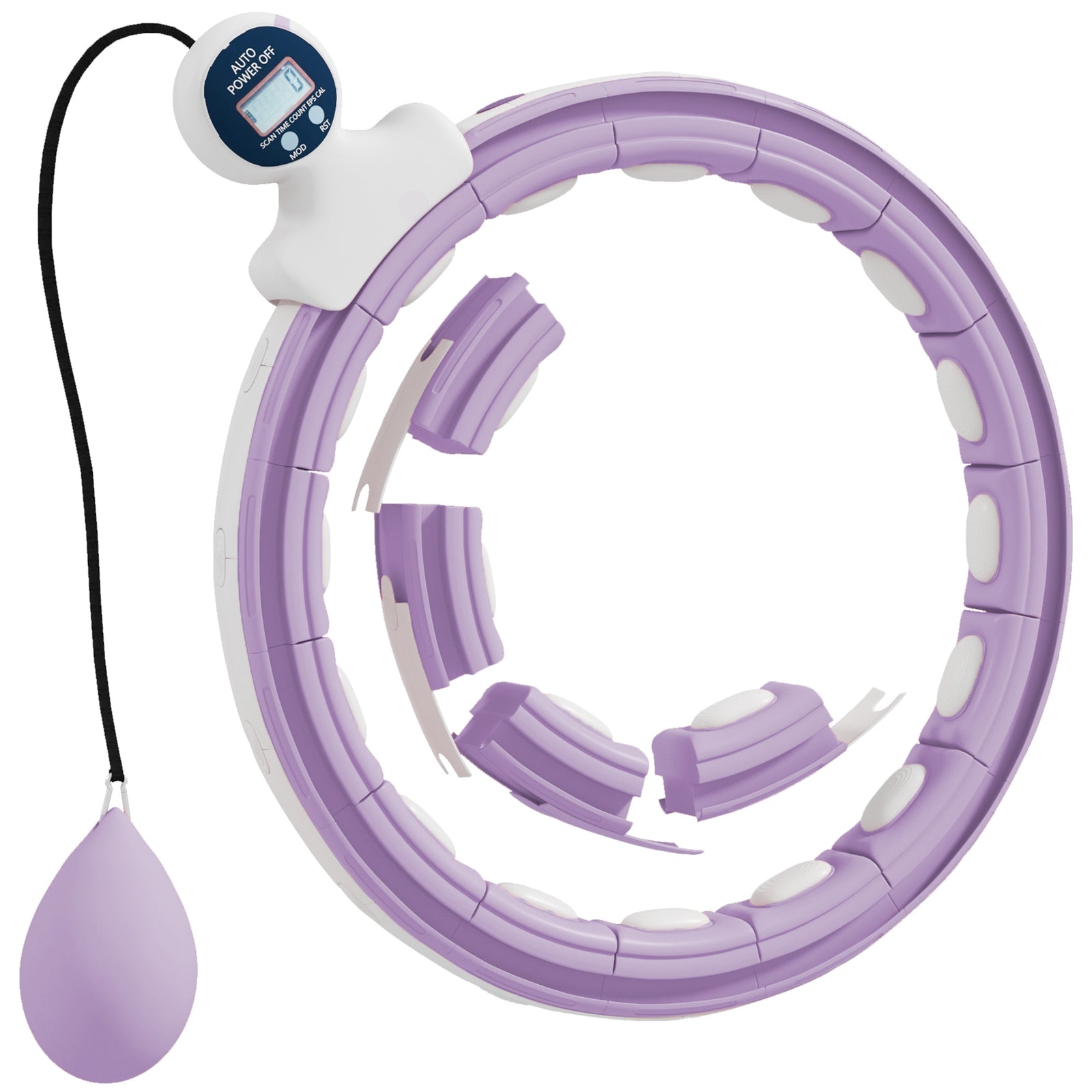 Smart Weighted Hula Hoop With 16 Detachable Knots | Purple