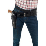 Adult Faux Leather Single Holster With Belt, Black