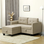 Convertible Modular Sectional Sofa With Storage Wood Frame | Medium | Brown