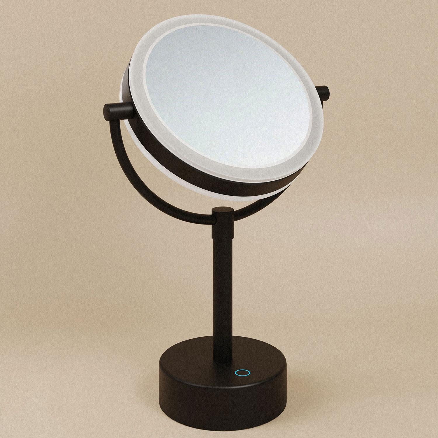 Magnifying Mirror X1/x5 Swivel Led Light Matt Black Architect Collection