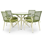 5-piece Rattan Outdoor Dining Set | Green