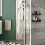 Bathroom Shelf Rectangular, 30 Cm Black Matt Metal & Plastic Wall-mounted