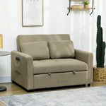 2 Seater Sofa Bed Convertible Bed Settee With Cushions | One Size | Brown