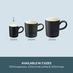 Cooks Professional Stoneware Espresso Coffee Cup Mugs 100ml