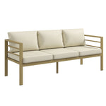 Garden Bench With Cushions, Outdoor Furniture | White