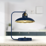 Felix Hand Made Designer Table Lamp Rugged Industrial With A Luxurious Twist | Navy Blue