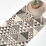 Delphi Geometric Style 100% Cotton Printed Rug | 200cm | Black & White