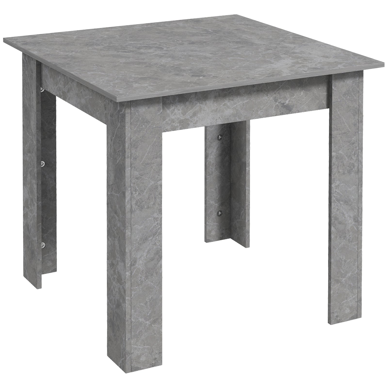 HOMCOM Square Dining Table, Kitchen Table With Faux Cement Effect