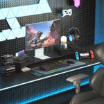 Dual Monitor Stand Riser With Adjustable Length And Angle | One Size | Black