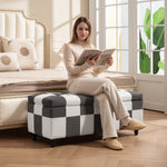 114 X 47 X 47cm Velvet Storage Ottoman, Button-tufted Footstool Box