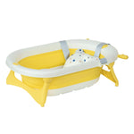 Foldable Baby Bath Tub Ergonomic With Temperature-induced Water Plug | Yellow