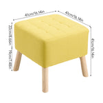 Linen Upholstered Footstool | Yellow