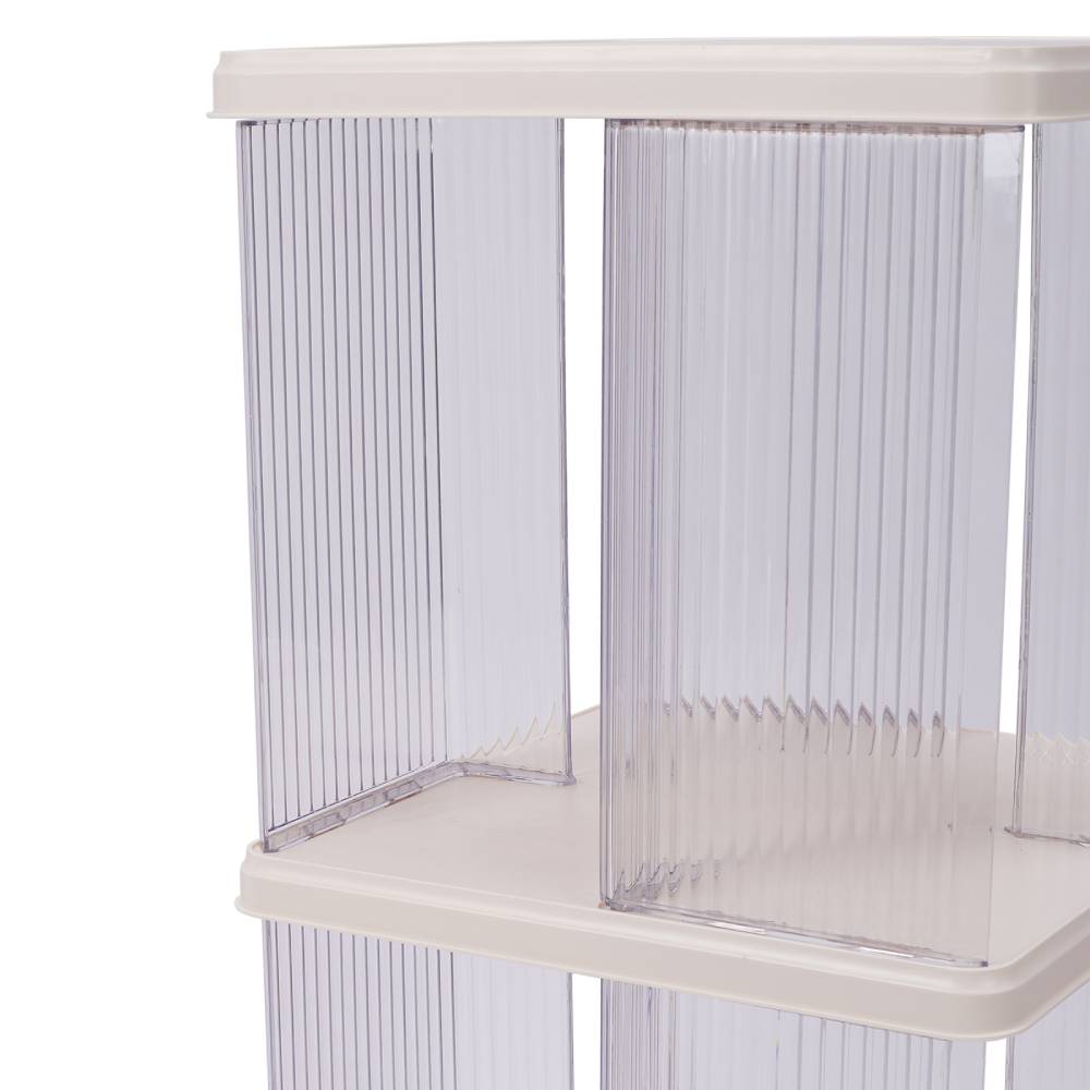 3-tier Plastic Square Bookshelf With Wheels