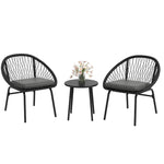 3 Piece Garden Furniture Set W/ 2 Armchairs & 1 Coffee Table