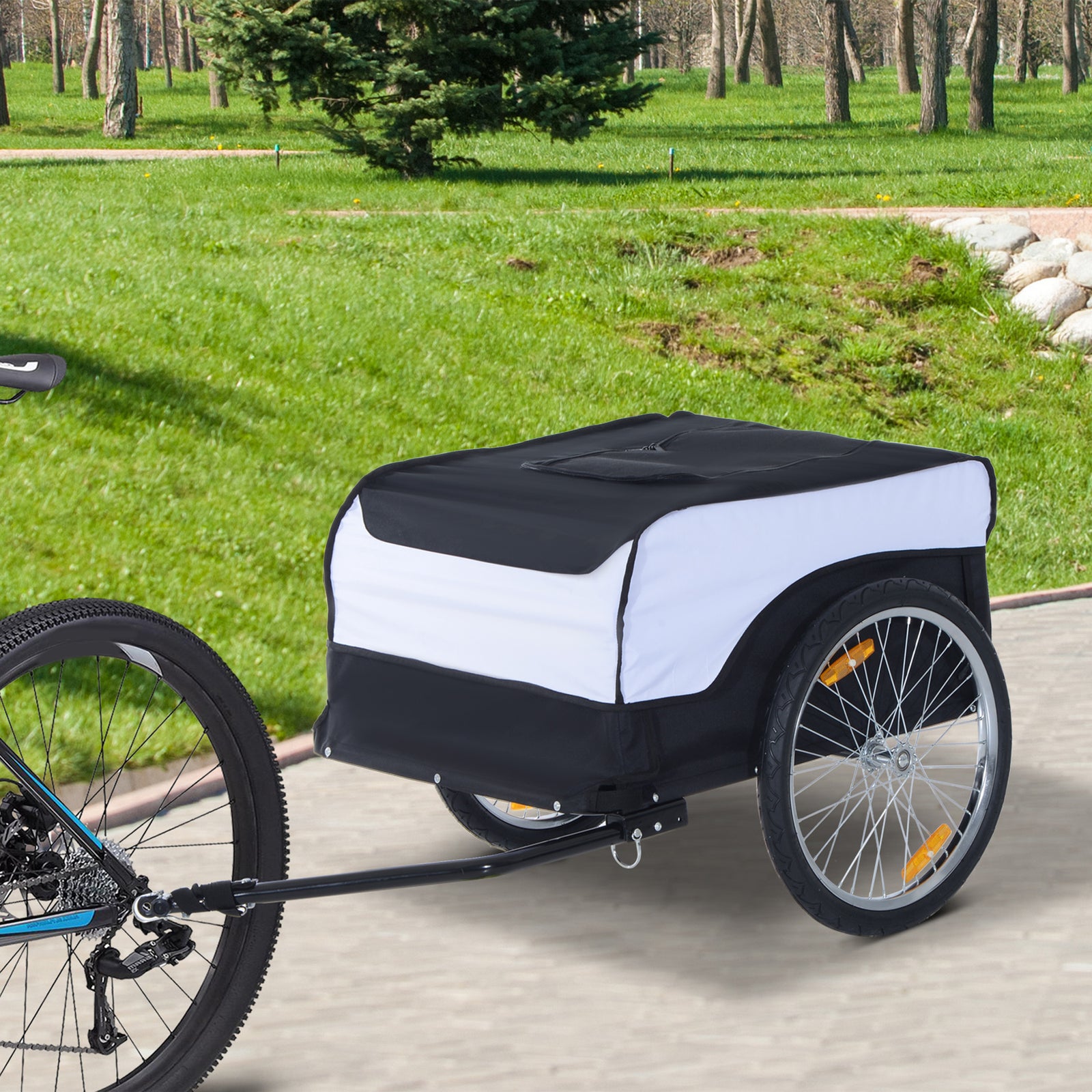 Bike Trailer Cargo Carrier With Hitch White/black
