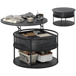 Lift Top Coffee Table, Round Coffee Table With Hidden Storage | Grey