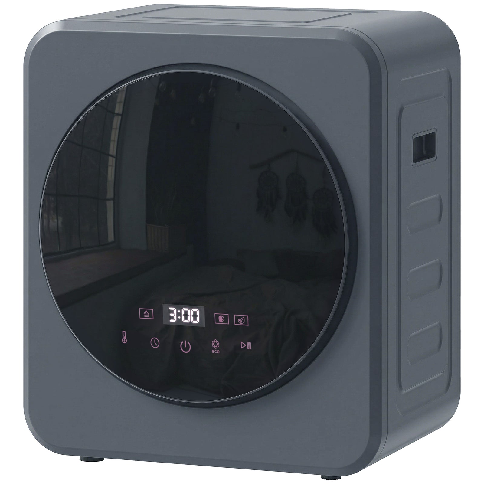 800w Compact Dryer Machine, 4kg Small Vented Tumble Dryer | Grey