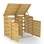 Outdoor Spruce Wood Garbage Can Garden Storage Shed