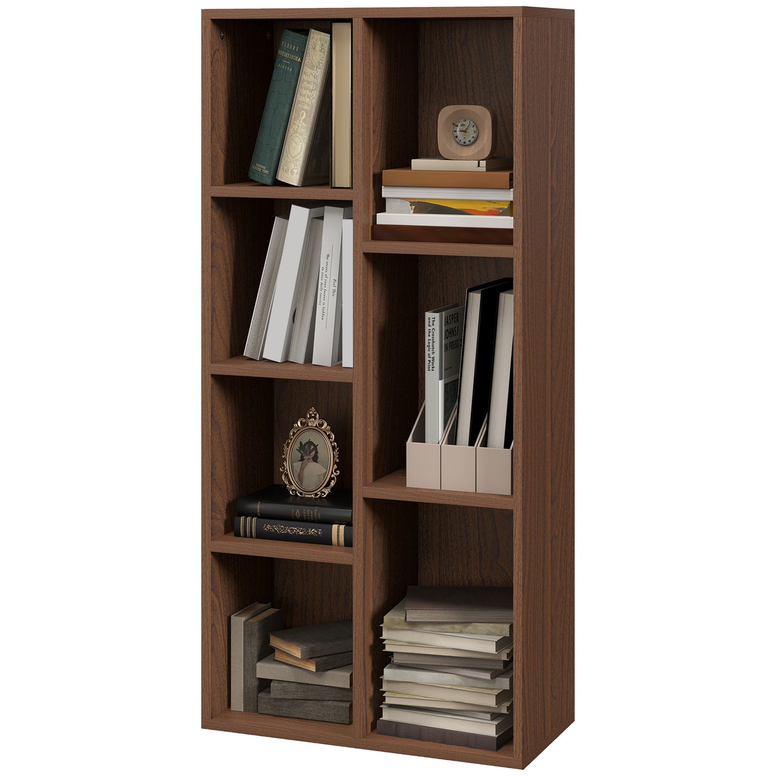 Bookcase Modern Bookshelf Cabinet For Home Office | One Size | Brown