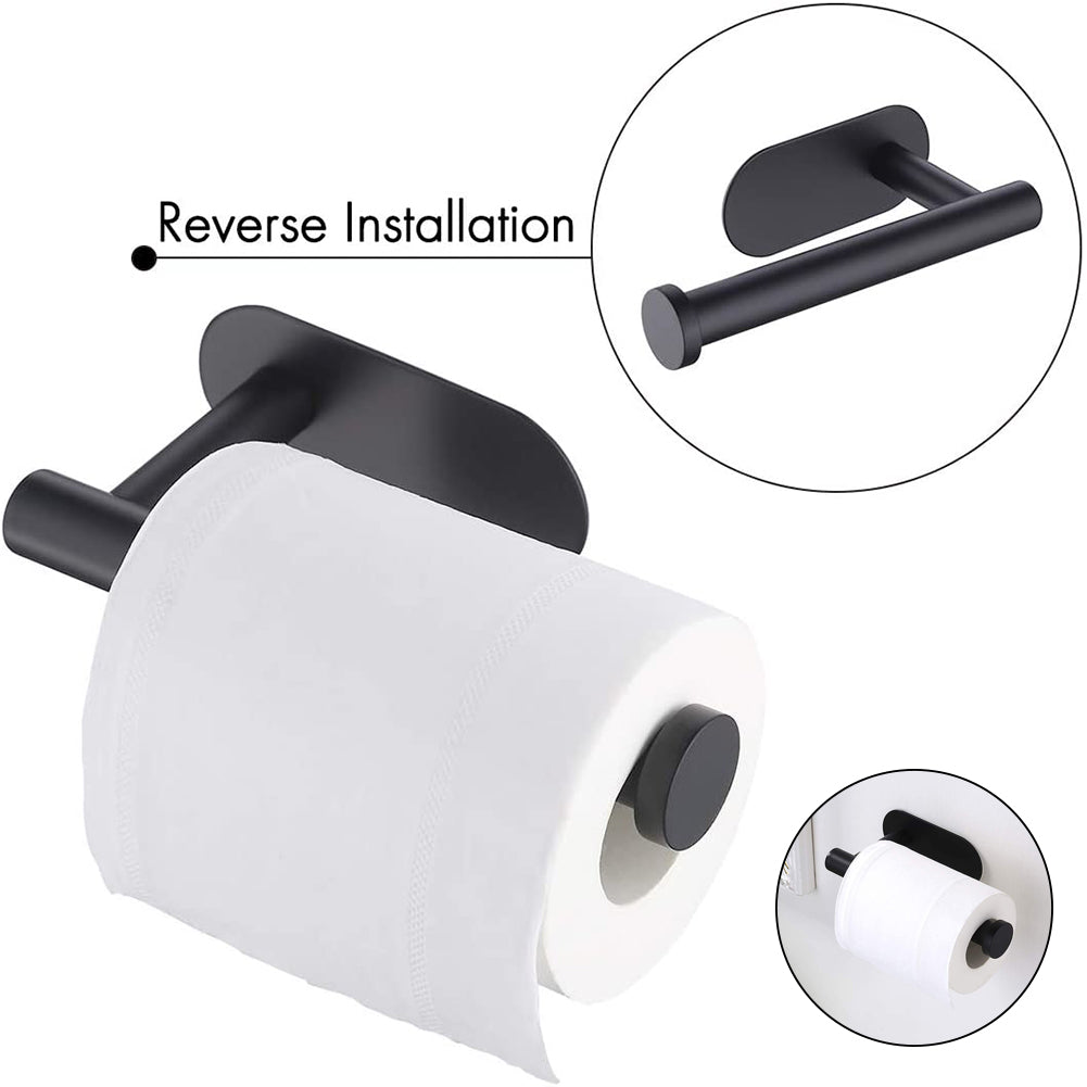 Modern Wall Mounted Stainless Steel Toilet Paper Roll Holder For Bathroom | Black