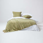 Bed Sofa Throw Cotton Chenille Tie Dye | 220cm x 240cm | Green