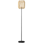 Farmhouse Floor Lamp With Rattan Wicker, Natural