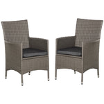 Outdoor Rattan Armchair Wicker Dining Chair Set For Garden | Set-of-2