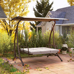 3 Seater Garden Swing Seat Bed With Adjustable Canopy
