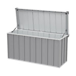 250l Outdoor Storage Box With Metal Frame – Weatherproof Garden & Patio Storage For Tools, Cushions, With Combination Lock | Light Grey