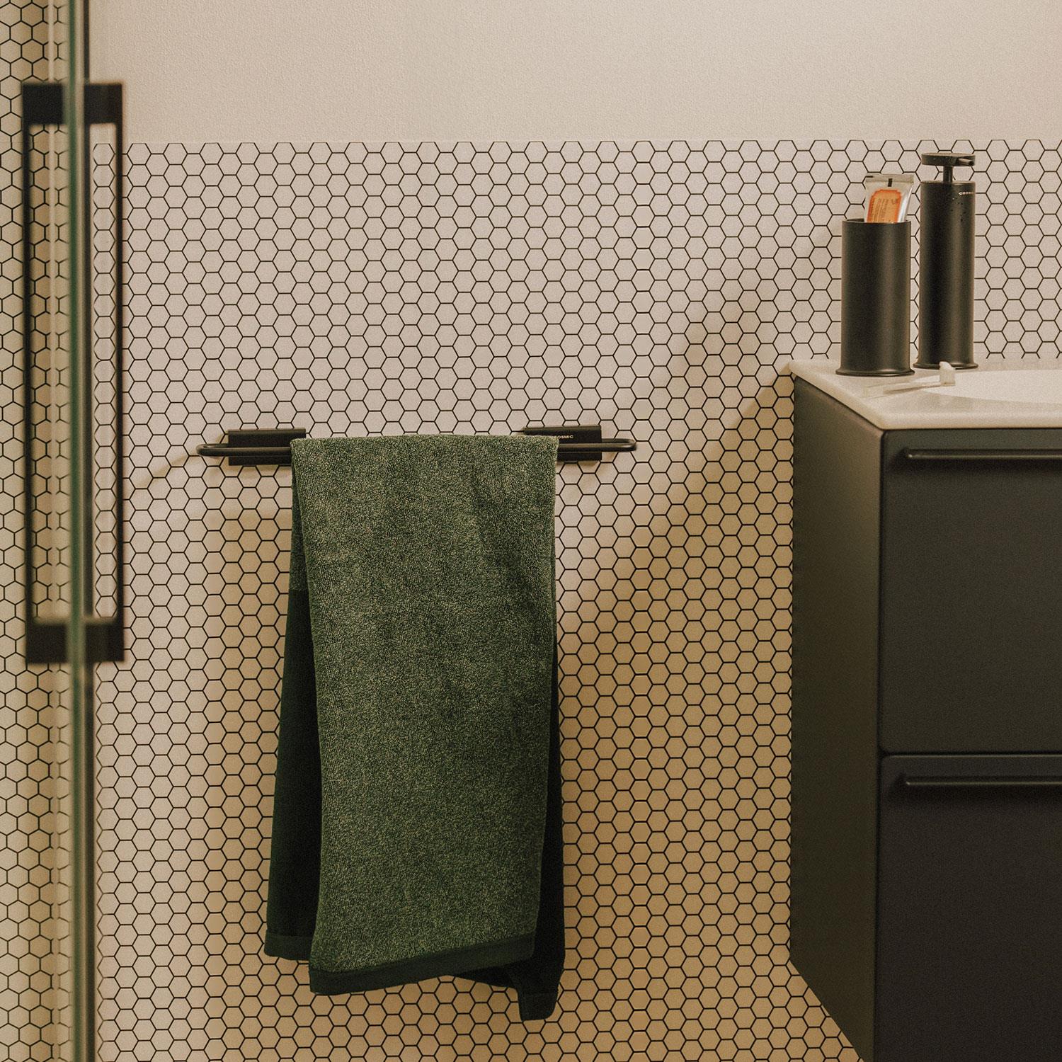 Towel Rail, 40cm Screw-in Or Self-adhesive Chrome Silver, Next Collection