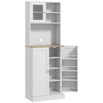 HOMCOM 169cm Tall Kitchen Pantry Storage Cabinet With Microwave Shelf