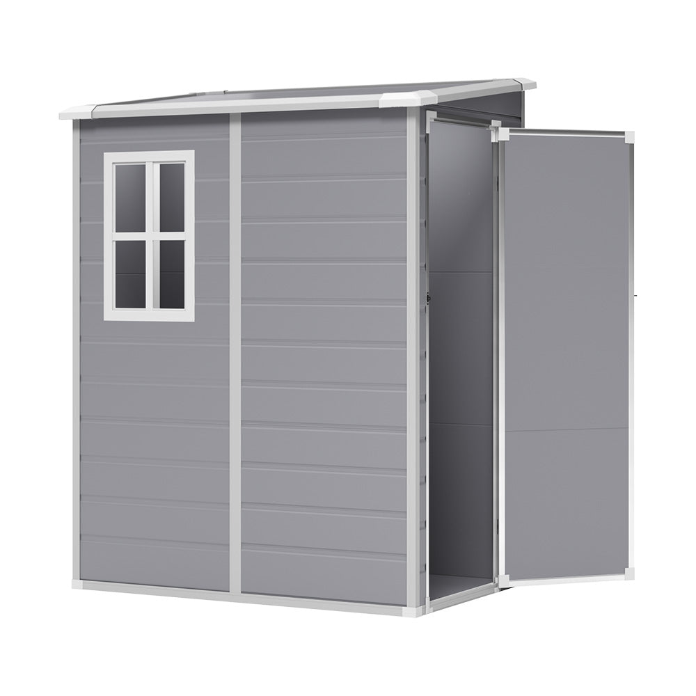 5x4ft Durable Outdoor Plastic Storage Shed With Floor – Weatherproof Garden & Patio Organizer For Tools & Equipment