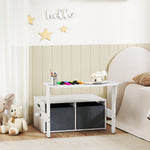 AIYAPLAY 3 In 1 Kids Storage Bench, Toddler Table And Chair Set, White