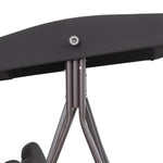 Outdoor 3 Seat Garden Swing Chair Steel Swing Hammock Bench | Black