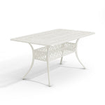 Vintage Rectangular Cast Aluminium Garden Bistro Table,150w X 90d X 73h Cm | 150cm | White