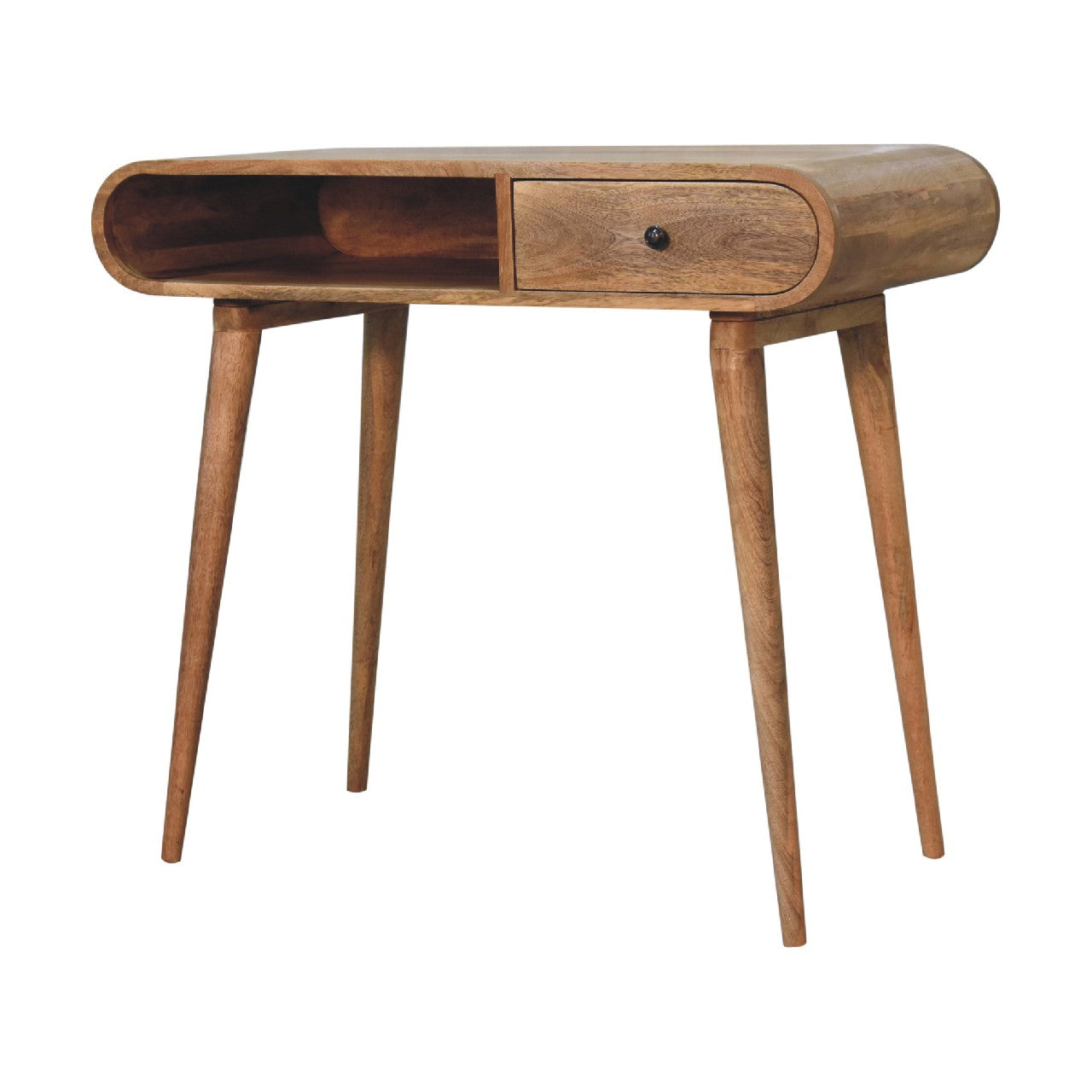Artisan Furniture Solid Wood Curved Oak-ish Writing Desk