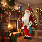 HOMCOM 4ft Christmas Singing Dancing Santa Claus With Stocking, Sack