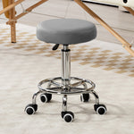 Round Pu Leather Salon Beautician Stool Adjustable Height | One Size | Gray