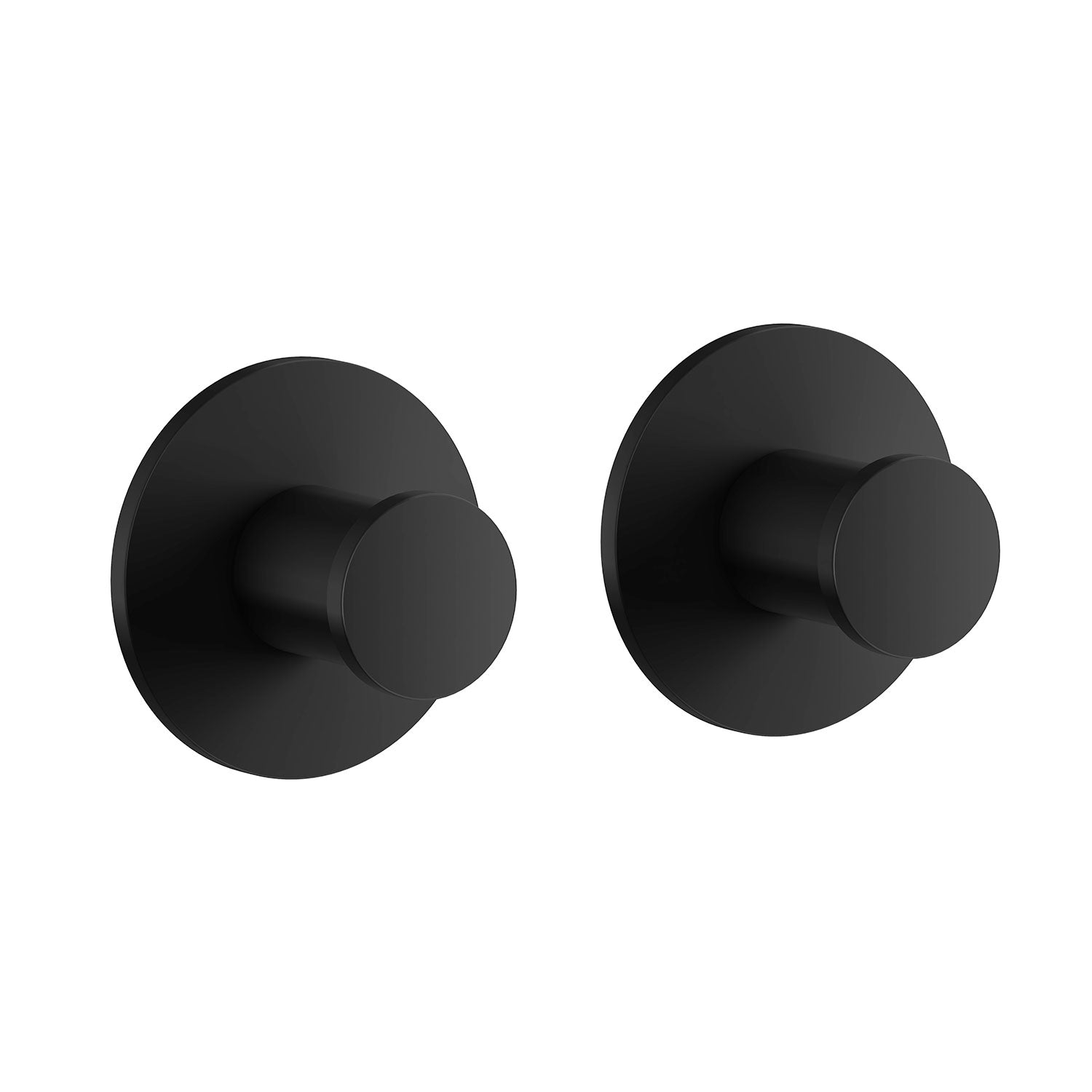 Stainless Steel Towel Hooks Self Adhesive Wall Mounted | Pair | Black