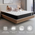 Cloud Medium Pillow Top Pocket Sprung Mattress | Single | White/Black