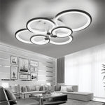 Modern Circular Led Semi Flush Ceiling Light-75cm W