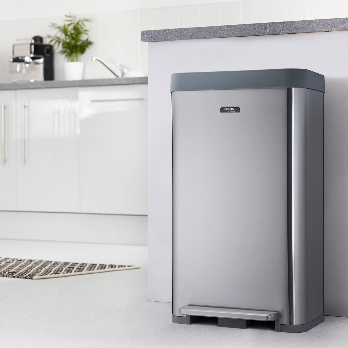 Xl Pedal Recycling Bin 65l | 65L | Silver