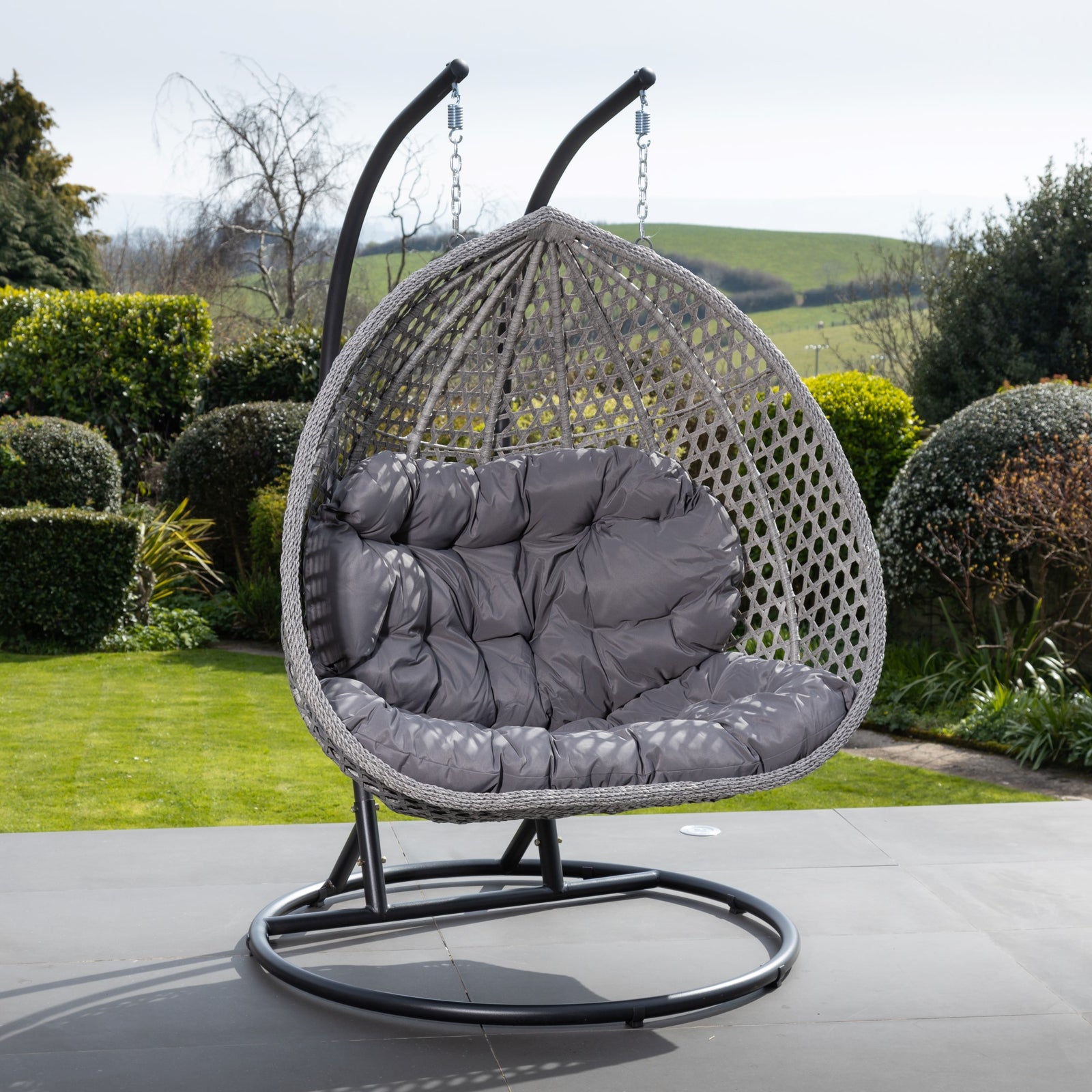 Oakley Double Swing Egg Pod Chair | Dark Grey