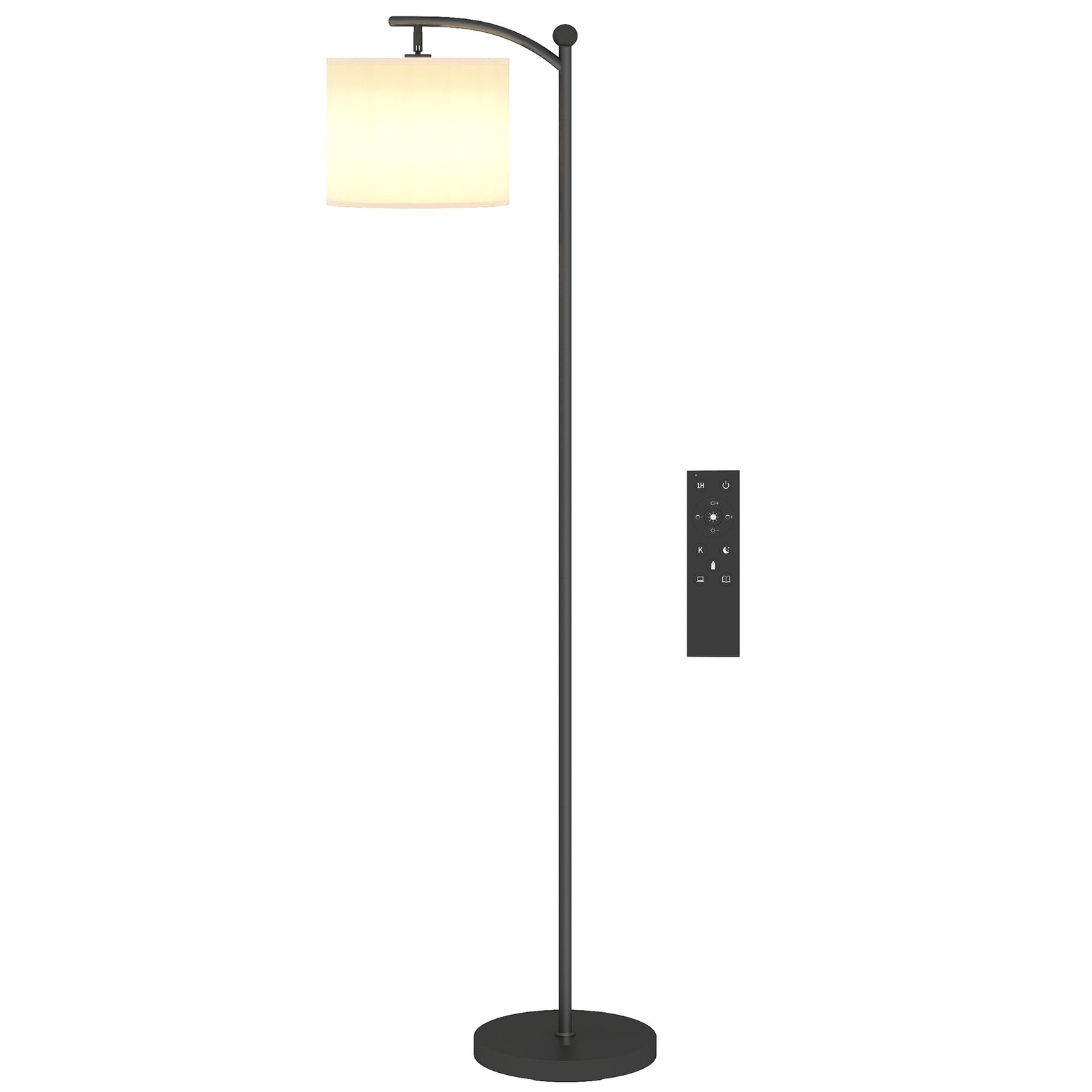Led Floor Lamp With Dimmable Colours Temperature & Brightness | Black