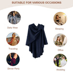Elegant Cross Front Shawl Wrap | Navy Blue
