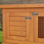 90 X 45 X 90 Cm 2 Tiers Rabbit Hutch Wooden Pet Cage W/ Run Bunny House